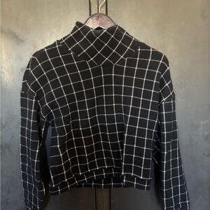 Madewell Black and White Plaid Sweater